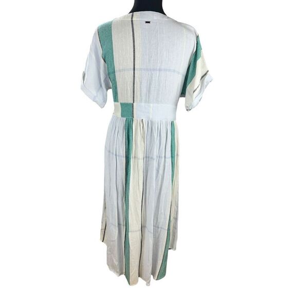 O’Neill woman’s medium Reid Light Blue Multi Stripe Button-Up Midi Dress - Picture 5 of 8